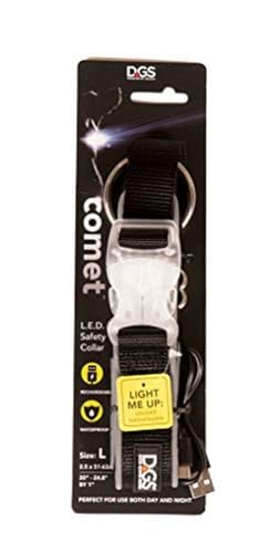 Dog Gone Smart Hundehalsband, wiederaufladbar, mit LED-Licht, Schwarz, Größe L, 45,7-63,5 cm von Dog Gone Smart