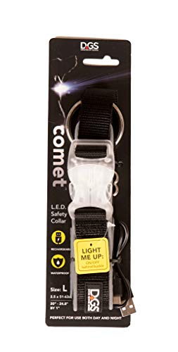 Dog Gone Smart Pet Products DGSLGUC3419 Hundehalsband, wiederaufladbar, mit LED-Licht, Schwarz, Größe S, 33-40,6 cm von Dog Gone Smart