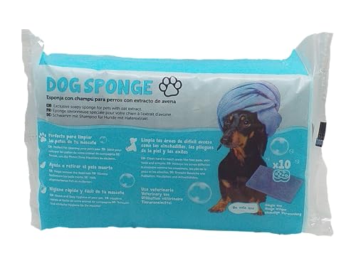 Dog Sponge Einweg-Seifenschwamm, nur für die Verwendung mit Haarshampoo für Hunde, Badeschwamm und Reinigung von Pads für alle Arten von Gans, 10 Stück von Dog Sponge