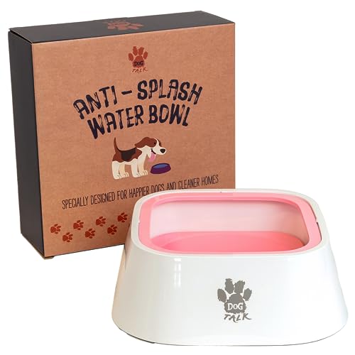 Dog Talk Wassernapf Hund Ohne Sabbern, rutschfestes auslaufsicheres Trinkwassernapf für Hunde, automatische Fütterung, frei schwebendes Design für Hunde und Katzen. Rosa von Dog Talk