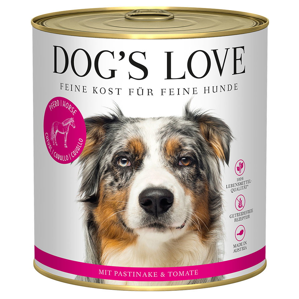 DOG'S LOVE Hunde Nassfutter aus Pferd 800g | Glutenfreie Hundefutter für Adult | 60% Fleisch mit frisches Gemüse & Obst DOG'S LOVE Hunde Nassfutter aus Pferd 800g | Glutenfreie Hundefutter für Adult | 60% Fleisch mit frisches Gemüse & Obst von Dog's Love