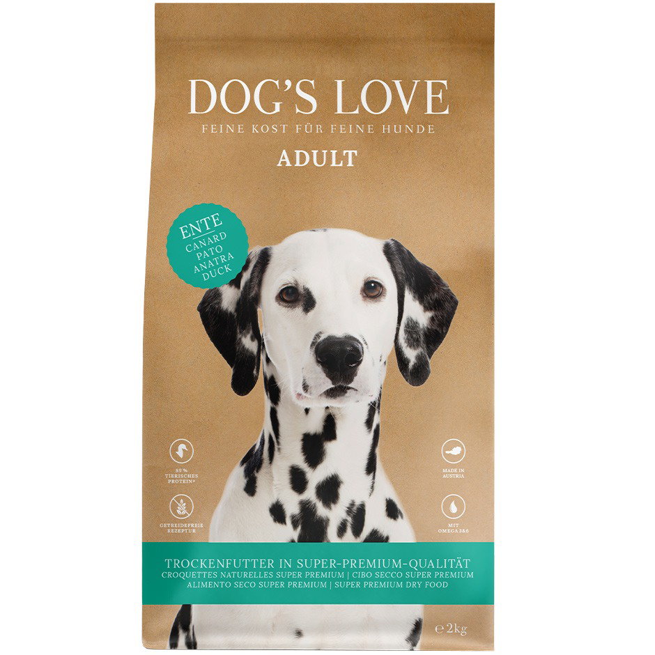 DOG'S LOVE Hunde Trockenfutter aus Ente 2kg für Adult | Hoher Fleischanteil, Mono-Protein, getreidefrei DOG'S LOVE Hunde Trockenfutter aus Ente 2kg für Adult | Hoher Fleischanteil, Mono-Protein, getreidefrei von Dog's Love