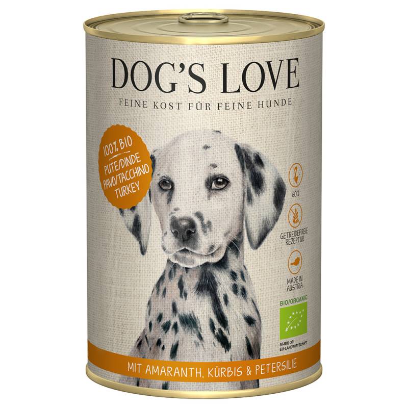 Dog´s Love Bio 6 x 400 g - Bio-Pute von Dog´s Love