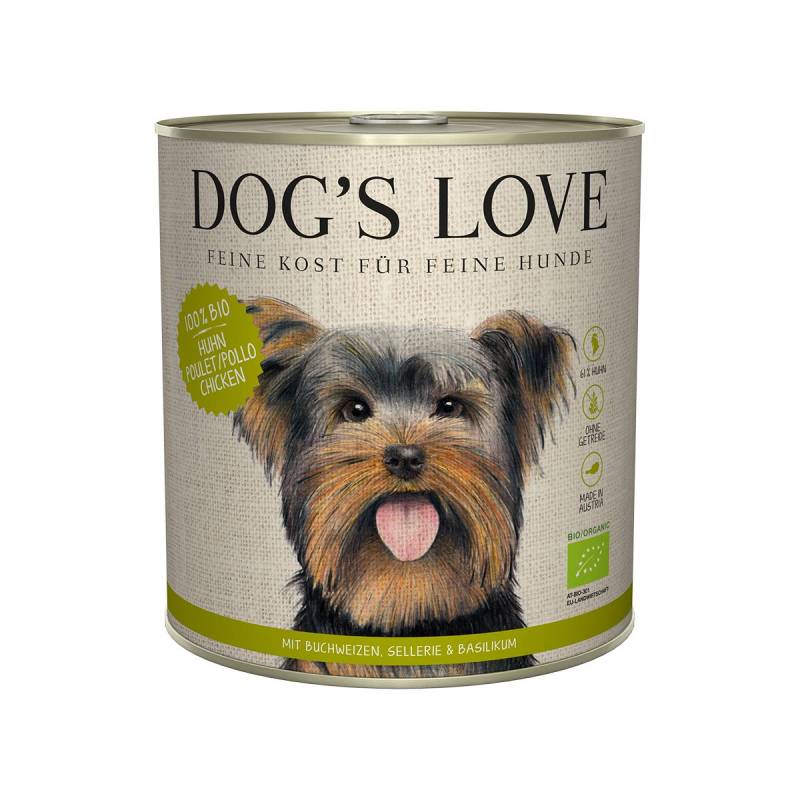 Dog's Love Bio Huhn mit Buchweizen, Sellerie und Basilikum 6x800g von Dog's Love