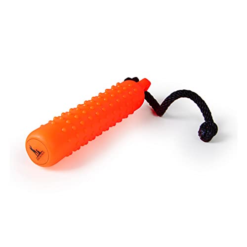 Dog & Field Easy Grip Gundog Wasserschnuller – kleiner orangefarbener Überwurf, Gummi-Wasserschwimmer für Training & Retrieval Praxis, schwimmendes Hundespielzeug mit Wurfschnur, Gundog Training von Dog & Field