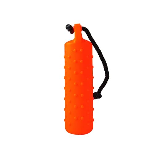 Dog & Field Easy Grip Gundog Wasserschnuller – großer orangefarbener Überwurf, Gummi-Wasserschwimmer für Training & Retrieval Praxis, schwimmendes Hundespielzeug mit Wurfschnur, Gundog Training von Dog & Field