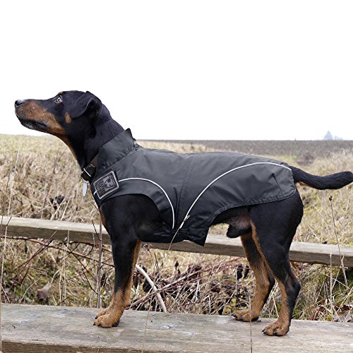 DOGBITE Regenjacke FLEXIBLE SYSTEM Schwarz Mantel für Hunde 25cm von DogBite