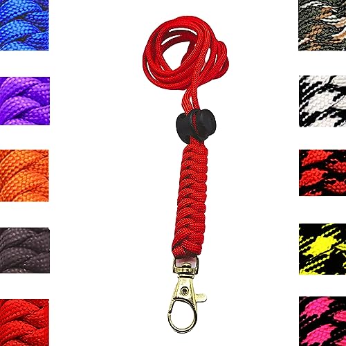 Robustes Paracord-Umhängeband für Hundepfeifen & Clicker, Ausweis, Schlüssel, geflochtener Knoten (rot) von DogCatz