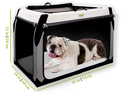 DogGoods Faltbare Reisehütte und weiche Hundebox Seiten XL Hundekäfig Hundehütte für große Hunde mittelgroße kleine Hunde, L (Large), Grau Beige von DogGoods Do Good