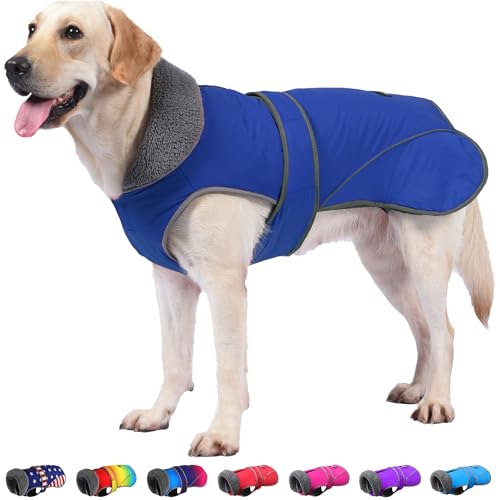 Dogchee Wintermantel für Hunde, Fleece-Kragen, Hundejacke, Kleidung, reflektierendes Fleece-Futter, Haustier-Pullover, warme Bekleidung für kleine, mittelgroße und große Hunde von Dogcheer