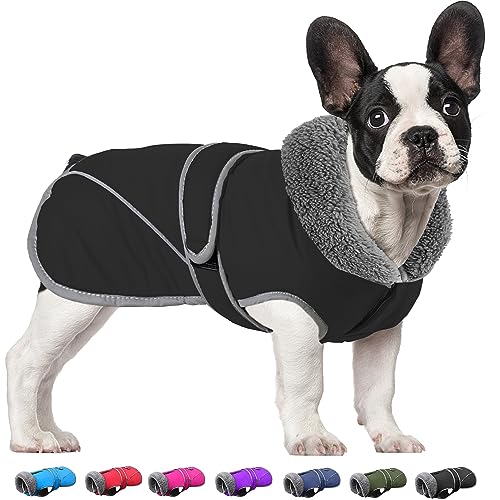 Dogchee Wintermantel für Hunde, Fleece-Kragen, Hundejacke, Kleidung, reflektierendes Fleece-Futter, Haustier-Pullover, warme Bekleidung für kleine, mittelgroße und große Hunde von Dogcheer