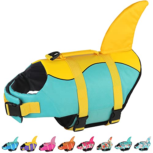 Dogcheer Hunde-Schwimmweste Hai, PFD-Schwimmweste für Hunde, verstellbar, Ripstop-Schwimmweste für Welpen, mittelgroße und große Hunde, zum Schwimmen und Bootfahren von Dogcheer