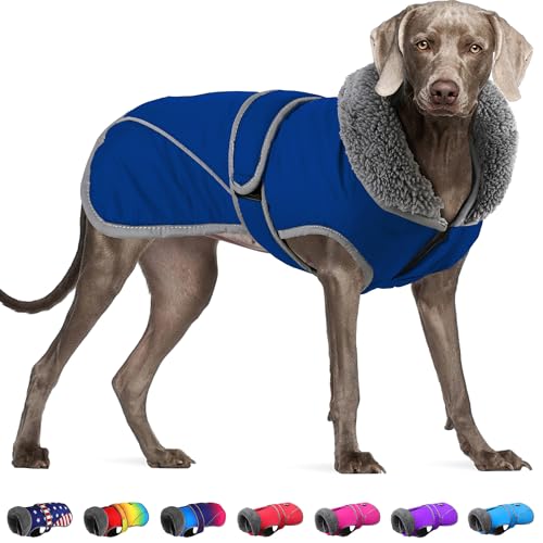 Dogcheer Hunde-Winterjacke, Fleece-Halsband, Hundemantel, Welpen, kaltes Wetter, Kleidung mit dick gepolsterten, reflektierenden Hundepullover, warme Weste für kleine, mittelgroße und große Hunde von Dogcheer