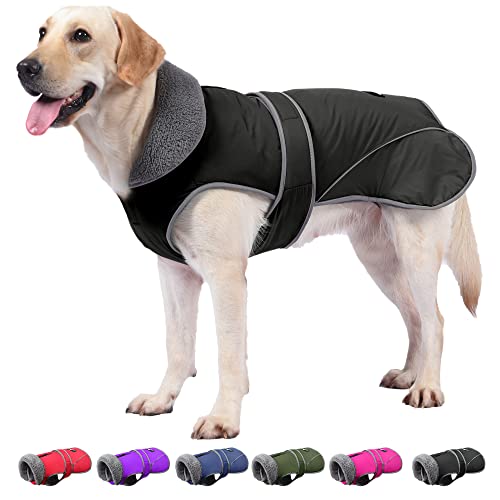 Dogcheer Hunde-Winterjacke, Fleece-Kragen, Hundemantel, Welpen, kaltes Wetter, Kleidung mit dick gepolstertem, reflektierendem Hundepullover, warme Weste für kleine, mittelgroße und große Hunde von Dogcheer