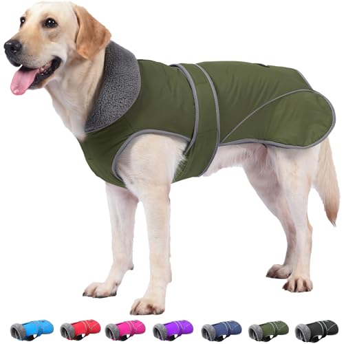 Dogcheer Hunde-Wintermantel, Fleece-Kragen, Hundejacke, warme Weste, reflektierend, verstellbar, Hundepullover für kaltes Wetter, winddicht, Schneemantel für kleine, mittelgroße und große Hunde von Dogcheer