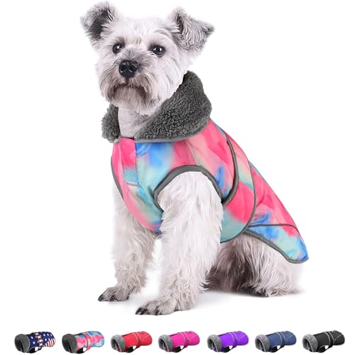 Dogcheer Hunde-Wintermantel, wasserdichte Hundejacke, warmer Hundemantel mit Loch für die Leine, mit Reißverschluss, reflektierend, verstellbar, Schneeanzug, gemütliche Haustier-Winterkleidung für von Dogcheer