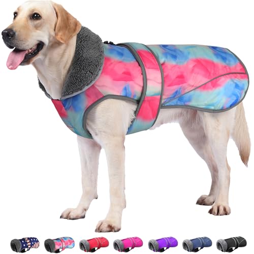 Dogcheer Hunde-Wintermantel, wasserdichte Hundejacke, warmer Hundemantel mit Loch für die Leine, mit Reißverschluss, reflektierend, verstellbar, Schneeanzug, gemütliche Haustier-Winterkleidung für von Dogcheer