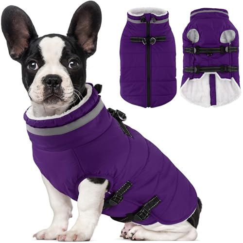 Dogcheer Hundejacke, warmer Hundemantel mit eingebautem Geschirr, reflektierend, für kaltes Wetter, Winter, verstellbare Hunde-Schneejacke, Kleidung für kleine, mittelgroße und große Hunde von Dogcheer