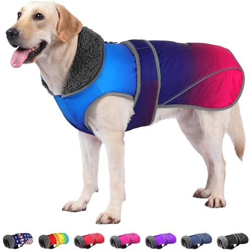 Dogcheer Hundemantel, weihnachtliche Hundejacke, wasserdicht, für kaltes Wetter, reflektierend, verstellbar, für Welpen, Schneejacke, Fleecepullover für kleine, mittelgroße und große Hunde von Dogcheer