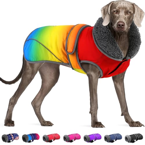 Dogcheer Hundemantel, weihnachtliche Hundejacke, wasserdichter Hunde-Wintermantel für kaltes Wetter, reflektierend, verstellbar, für Welpen, Schnee-Jacke, Fleecepullover für kleine, mittelgroße und von Dogcheer