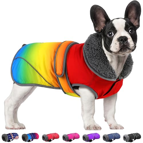 Dogcheer Hundemantel, weihnachtliche Hundejacke, wasserdichter Hunde-Wintermantel für kaltes Wetter, reflektierend, verstellbar, für Welpen, Schneejacke, Fleecepullover für kleine, mittelgroße und von Dogcheer