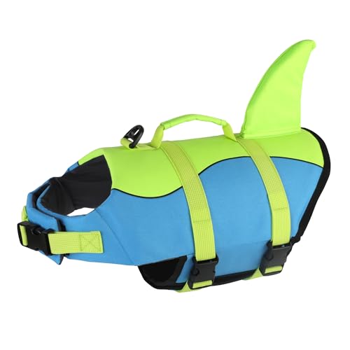 Dogcheer Hundeschwimmweste, niedlicher Hai-Hundeschwimmweste zum Schwimmen, Bootfahren, mit überlegenem Auftrieb und Rettungsgriff, verstellbare Welpen-Schwimmweste, schwimmende Weste für kleine, von Dogcheer