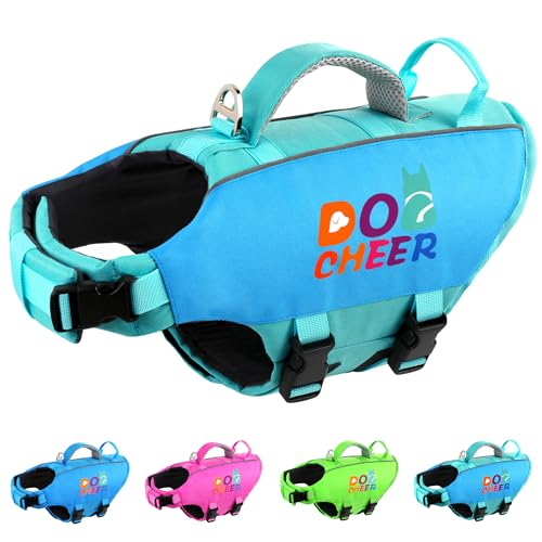 Dogcheer Hundeschwimmweste für kleine, mittelgroße und große Hunde, zum Schwimmen oder Bootfahren, hoch schwimmende Hundeschwimmweste mit Rettungsgriff, Ripstop-Hunde-PFD Lifesaver Pet Life Preserver, von Dogcheer