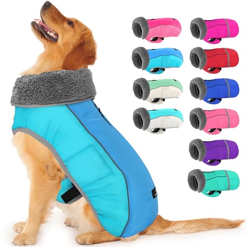 Dogcheer Warmer Hundemantel, wasserdichte Hundejacke, Weihnachts-Wintermantel für Haustiere, mit Fleece gefüttert, verstellbar, reflektierend, Hunde-Schneejacke, Kleidung, Fleece-Weste für kleine, von Dogcheer