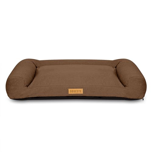 Dogeste Hundebett Hunde - Hundekörbchen Waschbar - Personalisierte Hundekörbchen mit Gravieren Namen - Hundesofa (Braun, XL) von Dogeste