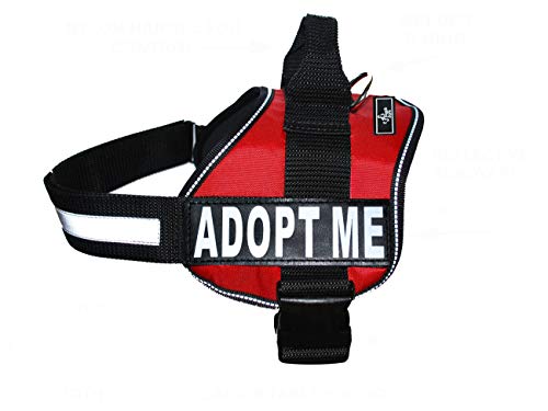 ADPOT ME Hundegeschirr, Nylon, 2 reflektierende, abnehmbare Adopt Me Patches Bitte messen Sie Ihren Hund vor der Bestellung von Doggie Stylz