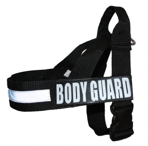 Body Guard Nylon Strap Service Dog Harness No Pull Guide Assistance Comes with 2 Reflective Body Guard Removable Patches. Please Measure Your Dog Before Ordering. von Doggie Stylz