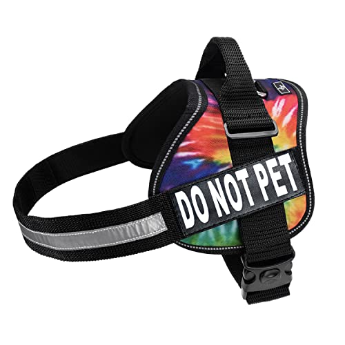 DO NOT PET Hundegeschirr mit abnehmbaren Flicken und reflektierendem Rand. Mit 2 reflektierenden, abnehmbaren Flicken bitte den Umfang des Hundes vor dem Kauf messen (etwa 48,3 - 63,5 cm, Batikfarbstoff) von Doggie Stylz