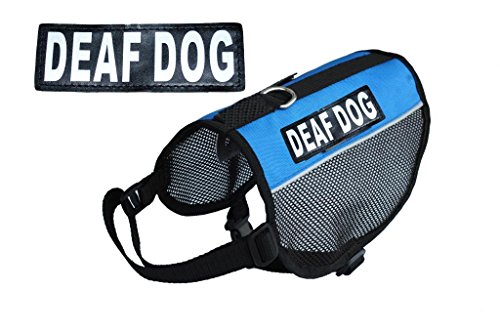 Deaf Dog Service Hundegeschirr Mesh Weste Geschirr Cool Comfort Kauf kommt mit 2 reflektierenden Deaf Dog Abnehmbare Patches Bitte messen Sie Ihren Hund vor der Bestellung von Doggie Stylz