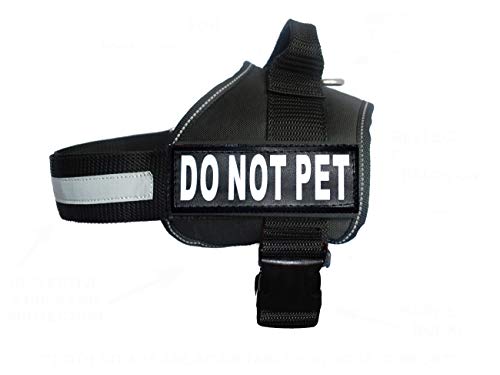 Do Not Pet Hundegeschirr, mit abnehmbaren Patches und reflektierenden Rändern, Lieferung mit 2 reflektierenden, abnehmbaren Flicken Bitte messen Sie den Umfang des Hundes vor dem Kauf. von Doggie Stylz