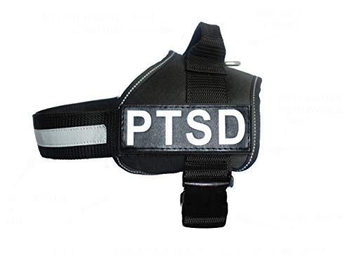 Doggie Stylz Hund Stylz Service Hundegeschirr Weste Wird mit 2 Reflektierenden PTSD Klettverschluss Patches. Bitte Messen Sie Hund vor Bestellung, Girth 14-18", Schwarz von Doggie Stylz