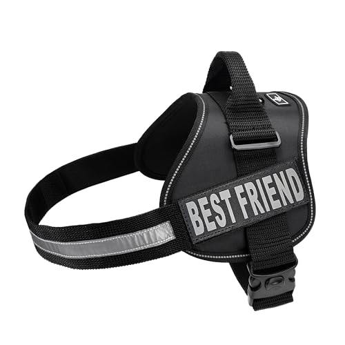 Doggie Stylz Hundegeschirr für kleine, mittelgroße und große Hunde, vollständig verstellbar, reflektierende Best Friend-Patches mit Griff, kein Würgen, Hundehalsbänder, Geschirre und Leinen, von Doggie Stylz