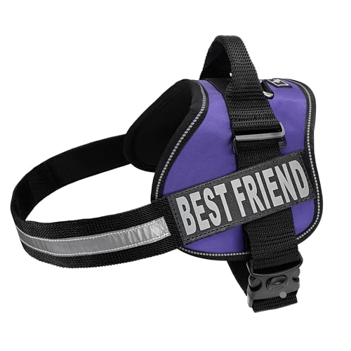 Doggie Stylz Hundegeschirr für kleine, mittelgroße und große Hunde, vollständig verstellbar, reflektierende Best Friend-Patches mit Griff, kein Würgen, Hundehalsbänder, Geschirre und Leinen, von Doggie Stylz