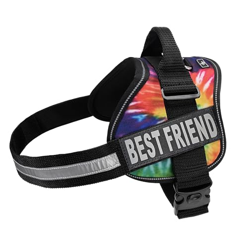 Doggie Stylz Hundegeschirr für kleine, mittelgroße und große Hunde, vollständig verstellbar, reflektierende Best Friend-Patches mit Griff, kein Würgen, Hundehalsbänder, Geschirre und Leinen, von Doggie Stylz