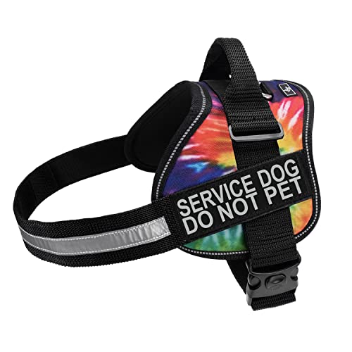 Doggie Stylz Hundegeschirr mit 2 reflektierenden, abnehmbaren Flicken bitte den Hund vor der Bestellung messen (35,6-45,7 cm, Batikfarbstoff) von Doggie Stylz