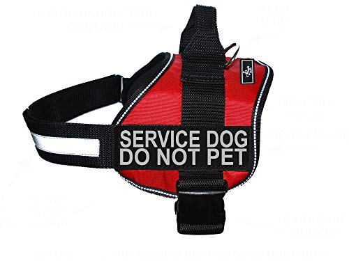 Doggie Stylz Hundegeschirr mit 2 reflektierenden Patches, Aufschrift "Do Not Pet" Bitte messen Sie den Hund vor der Bestellung (Umfang 30,5–40,6 cm, Rot) von Doggie Stylz