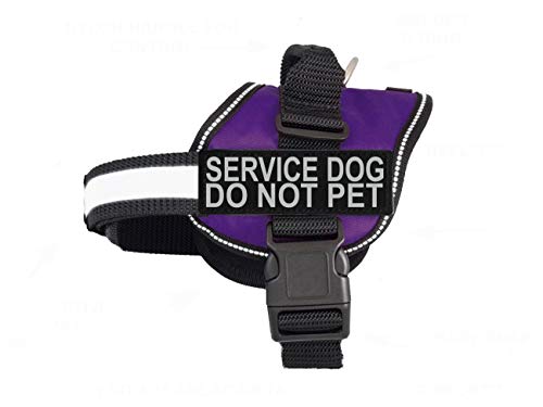 Doggie Stylz Service Dog Harness Vest Comes with 2 Reflective Service Dog Do NOT PET Removable Patches Please Measure Dog Before Ordering (Girth 48,3-63,5 cm, Purple) von Doggie Stylz