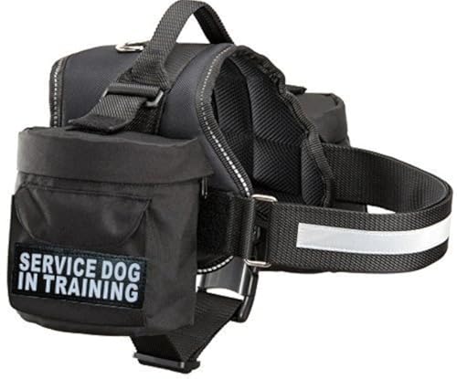 Doggie Stylz Servicehund in Trainingsgeschirr mit Abnehmbarer Satteltasche, Rucksackgeschirr, Tragetasche, Reisetasche, 2 Aufnäher. Bitte messen Sie den Hund vor der Bestellung von Doggie Stylz