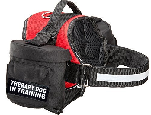 Therapie Hund im Training Geschirr mit abnehmbarer Satteltasche Rucksack Geschirr Tragetasche Reisen 2 abnehmbare Patches Bitte messen Sie Ihren Hund vor der Bestellung von Doggie Stylz