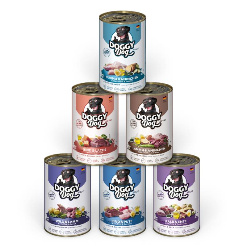 DOGGY Dog Adult 6 x 400 g - Mixpaket 1 (6 Sorten) von Doggy Dog