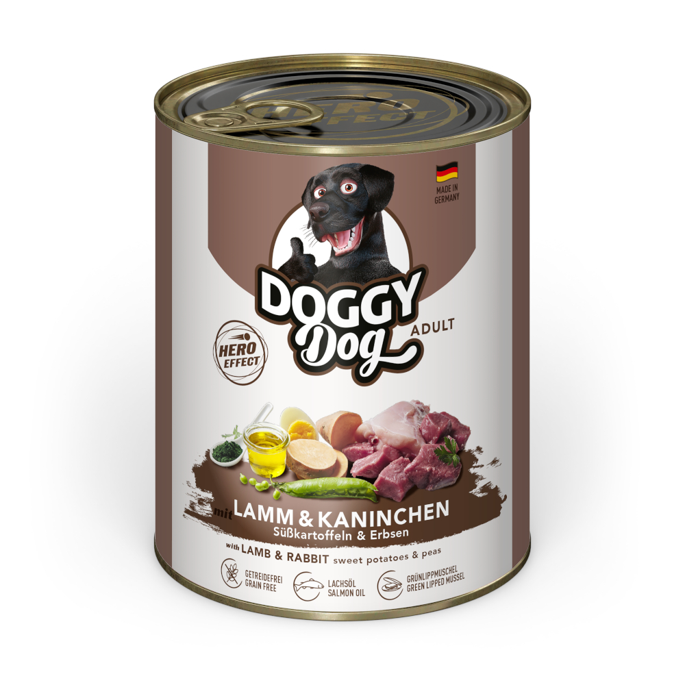 DOGGY Dog Adult 6 x 800 g - Lamm & Kaninchen von Doggy Dog