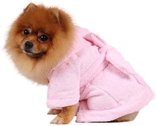 Doggy Dolly DRF018 Bademantel für Hunde, rosa, Größe : M von Doggy Dolly