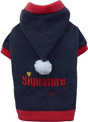 Doggy Dolly W158 Fleece Hundepullover Signature mit Kapuze, schwarz, Größe : S von Doggy Dolly