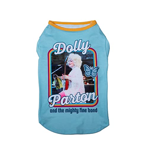 Doggy Parton Blue Dolly & The Mighty Fine Band Shirt für Haustiere, Größe M von Doggy Parton