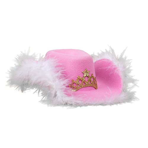 Doggy Parton Pinker Cowgirl-Hut mit Tiara, Größe M/L von Doggy Parton