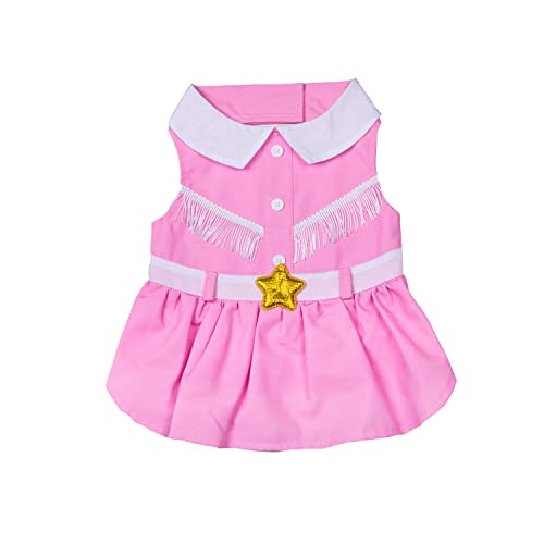 Doggy Parton Rosa Cowgirl Kragen Kleid - L von Doggy Parton